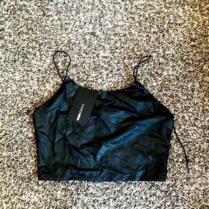Pleather Cropped Top